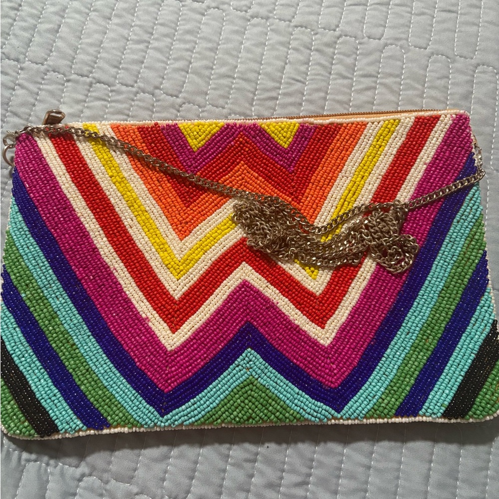 Multicolor Beaded crossbody handmade in Mexico.